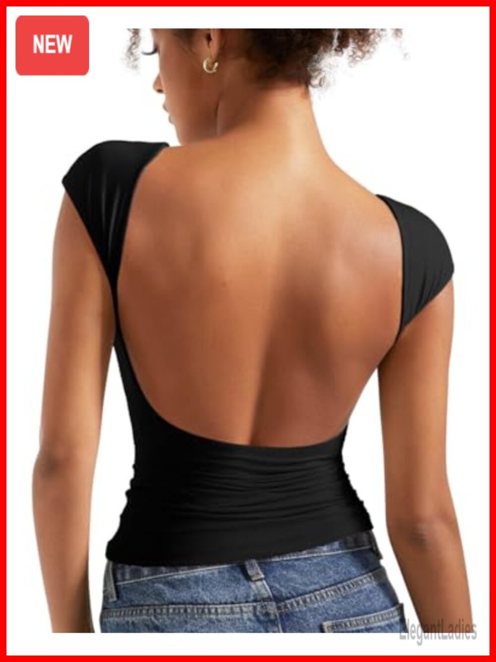 SUUKSESS Women Backless Sexy Going Out Tops Double Lined Open Back Y2k Basic